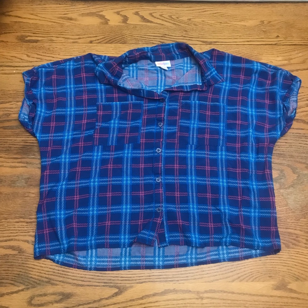 LulaRoe Blue Button-down Top